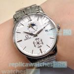 Omega Men's Replica Watch 41MM - White Dial Silver Bezel